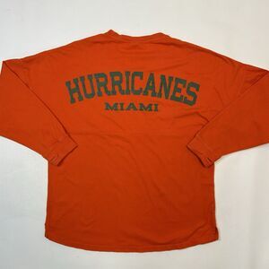 Miami Hurricanes Shirt Womens Large Pressbox Orange Long Sleeve Oversized